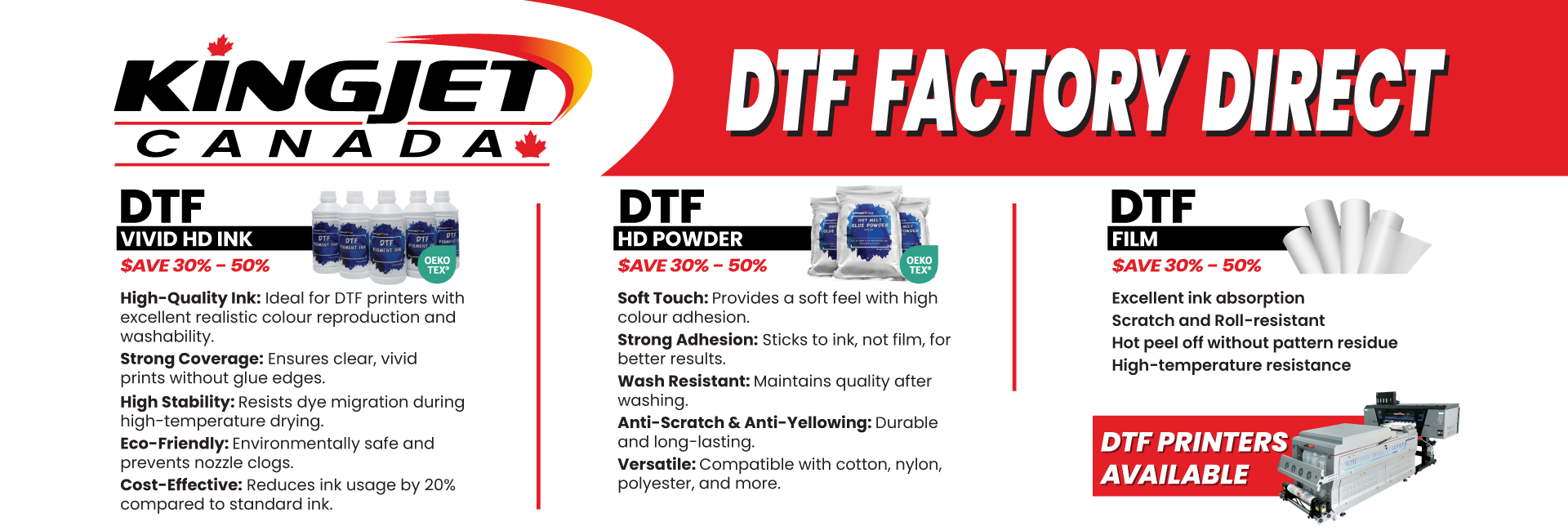 King Jet Printers DTF Factory Direct